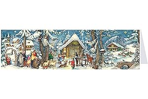 RICHARD SELLMER VERLAG Postkarten- Adventskalender XL "Weihnachten mit den Tieren": Papier-Adventskalender