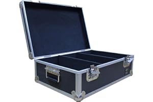 NEO MEDIA 7" Vinyl Record Aluminium DJ Flight Carry Case in Black Holds 500 Vinyl Records Tough Strong Box
