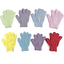 4 Paar Peeling-Handschuhe – Doppelseitig, Für Dusche & Körperpeeling, Nylon, 4 Farben