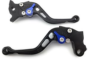 avdb-moto Pair of Short Anodised Aluminum Levers compatible with Yamaha MT-09 Tracer Tracer 900 FJ09 2015-2018 (Black, Blue)