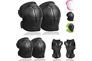 KOZDTIZ Knieschoner Kinder, 6 in 1 Schutzausrüstung, Knieschoner Ellenbogenschützer Handgelenkschoner, Knieschoner Schoner Set Kinder für Skateboard Roller Skaten