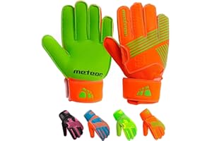 ‎METEOR Rękawice Bramkarskie Dla Dzieci Rekawice Dla Bramkarza Na Trening Piłkarski Zapobieganie Kontuzjom Dzięki Zabezpieczeniu Palców Bardzo Mocny Chwyt Ochronne Chłopcy Młodzież Dorośli Nastolatki CATCH