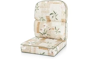 Alfresia Java Cane Conservatory Replacement Cushion – Low Back, Cotton Cover, Thick Foam Filling, Seat and Backrest, Chair Cushion, For Conservatory Furniture, Range of Patterns