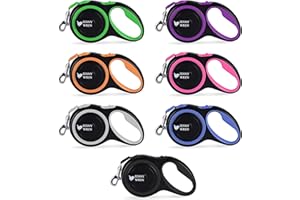JENNY WREN MADE TO BE BETTER Jenny Wren Tangle-Free, Retractable Dog Lead with Anti-Slip Handle; 8M / 26FT Reflective Strong Nylon Tape/Ribbon; One-Handed Brake, Pause, Lock Black