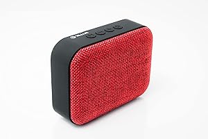 TELLUR Callisto Cassa Bluetooth Portatile, Disegno Ultra Compatto con Tessuto, Altoparlante Portatile, Funzione Vivavoce, USB, MicroSD/TF, MicroUSB Aux Port, Rosso