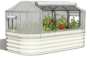 Wurzberge Garden Raised Beds with GreenHouse Cover, Metal Raised Planter for Vegetables and Herbs
