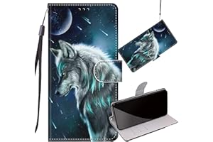 YEALLY Carcasa para Xiaomi Redmi Note 12 5G Funda de Cuero, Lobo Billetera con Ranura Tarjeta Soporte Cierre Magnético Silicona Tapa Funda para Redmi Note 12 5G Cartucheras