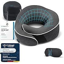 Memory Foam Nackenkissen Für Reisen - Ergonomisches Nackenhörnchen Rosa