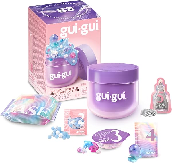 GUI GUI Clear,el Slime más Bonito de Todos, Creado por ti. Lleva tu Slime al Siguiente Nivel con un Glow up en 5 Pasos, Hay 13 slimes de GUI GUI con Diferentes Aromas y 4 increíbles Texturas - 1