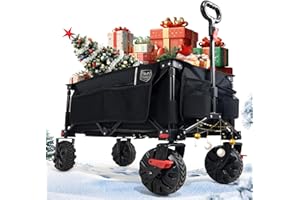 TIMBER RIDGE Carro Playa Ruedas Grandes con Freno Carrito Plegable Transporte para Jardín Playa Campaña Compra al Aire Libre Carreta con Bolsa de Cubierta Ruedas Amovibles Mango Ajustable hasta 100kg