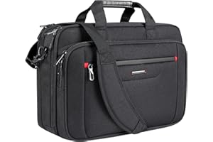 VANKEAN Valigetta per Laptop Borsa per Laptop Premium Adatta fino a 17,3 Pollici Borsa a Tracolla per Laptop Borsa a Tracolla Idrorepellente espandibile per Borsa per Computer per Affari/Scuola-Nero
