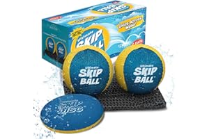 Activ Life Skip Water Bouncing Catch Recreation Ball - Palla per Bambini da 2 Pollici con Skip Disc, Confezione da 2, Giallo/Ciano