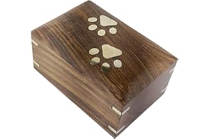 Indian Glance Rosewood Pet Urn Box - Peaceful Pet Memorial Keepsake Urn for Dogs,Cats (Small : 6" x 4" x 3" - 45lbs or 20kg)