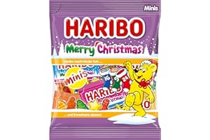 HARIBO Christmas Mini Maxi 250 g | Fruchtgummi Minibeutel im Weihnachtsdesign | Süßigkeiten-Mix für Nikolaus & Weihnachten – einzeln verpackt, glutenfrei, ohne künstliche Farbstoffe