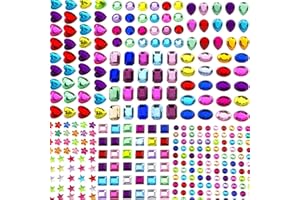 beihuazi® 2059Stk Glitzersteine Strasssteine Selbstklebend Schmucksteine Aufkleber 14 Blatt 14 Größen