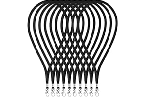 Porte Badge Cordon Tour De Cou Badge,Fushing 100Pcs 45Cm Noir Cordon Pour Badge Cordon De Cou Porte-Badges Porte Badge Tour De Cou