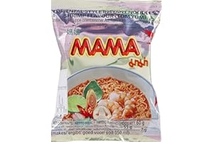 MAMA Soupe de nouilles instantanées en sachet saveur Crevette TOM YUM 60G (Lot de 20 sachets)