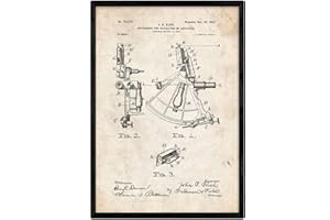 Nacnic Poster con patente de Instrumento de navegacion 1. Lámina con diseño de patente antigua en tamaño A3 y con fondo vintage