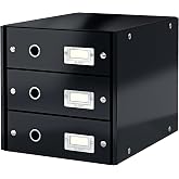 Leitz 60480095 Click &amp; Store WOW &Ccedil;ekmeceli Evrak Rafı, 3 &ccedil;ekmeceli, Siyah