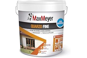 MaxMeyer Pittura per esterni Quarzo Fine BIANCO 14 L, 8-10 mq/litri