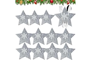 PTBWS 12 Pezzi Portaposate Albero di Natale,Portaposate in Feltro di Natale, Tasca per le Posate Albero di Natale,Portaposate di Natale, Portaposate per Natale, per la Tavola Delle Feste Decor Natalizia (C)