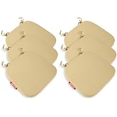 Xpermate 6'lı Sandalye Minderi Seti Oval 42x42x5 cm Standart Fit, Fermuarlı Yıkanabilir Kılıf, Bağcıklı Kaymaz, Leke Tutmaz O