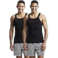 Jockey US26 Men's Super Combed Cotton Rib Square Neckline Gym Vest (Pack of 2)