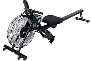 FIT4HOME LTD Fit4home Air Rowing Machine for Home Use Foldable with Roller Wheels, Compact Rower with Bluetooth, LCD Monitor & 110kg User Weight, Cardio Gym Workout | RM91100