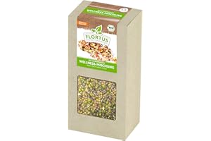 FLORTUS FREUDE AN VIELFALT FLORTUS BIO Keimsprossen Wellness-Mischung (Mungbohnen, Alfalfa, Linsen und Rettich) (200 g) | Gesunde & leckere Keimsprossen | Sprossensaat | Keimsprossen | Keimsaaten