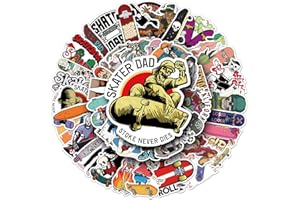 Affoto Skateboarding Aufkleber für Laptop (50 PCS),Geschenk für Kinder Jugendliche Erwachsene Jungen,Skate Stickers Wasserdicht Vinyl Aufkleber für Scrapbook,Skateboard,Auto,Gepäck