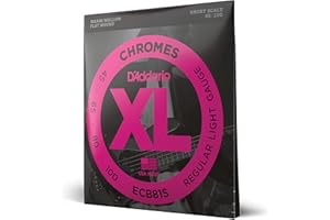 D'Addario XL Chromes Flat Wound Bass Guitar Strings - ECB81S - Short Scale - Regular Light, 45-100