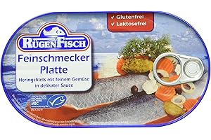 RÜGEN FISCH Rügenfisch Feinschmecker Platte, Heringsfilet mit feinem Gemüse, 200 g