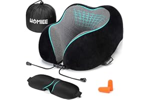 HOMIEE Poduszka na kark, samolot, poduszka podróżna, poduszka pod kark, pianka z pamięcią kształtu, podróżna, komfortowa, ergonomiczna poduszka podpierająca kark, poduszka ortopedyczna, poduszka dla
