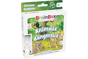 Asmodee - BrainBox Pocket : Animaux Dangereux - Jeux de société - Jeu de Cartes de mémoire et d'observation - Famille et Enfants à partir de 6 Ans - 1 Joueur et + - Version française, Bezzerwizzer