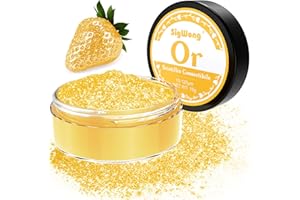SIGWONG Paillettes Comestibles, 15g Colorant Alimentaire Poudre Alimentaires pour Un Cocktail, Paillettes À Boire pour Liqueur, Vin, Champagne D'halloween-Or