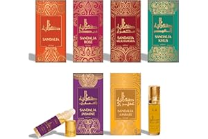 Mixed Attar Oil Set by Dukhni | Ramadan, Eid perfumes for men and women | 6 assorted mini roll on perfume scents x 6ml | Arabian oud oil fragrances | Sampler Gift set, Halal & Vegan Islamic Scents