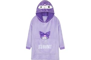 Hello Kitty Sanrio Blanket Hoodie Girls Teens Kawaii Oversized Fleece Wearable Blanket Attached Plush Loungewear, Anime Gifts