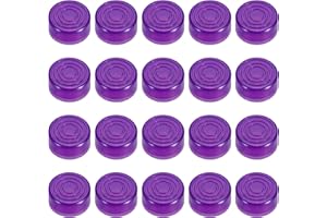 QUARKZMAN 20 Stück Gitarren Fußschalter Abdeckungen 10mm ID 24mm OD Kunststoff Effektpedal für E-Gitarre Footswitch Kappe Tasten Violett