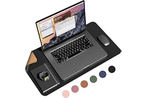 YSAGi Schreibtischunterlage, Mauspad aus Naturkork und Leder, 60x35cm Rutschfeste Schreibunterlage, Cork, Wasserdicht, Beidseitig Verwendbare Schreibtischmatte für Büro und Zuhause (Schwarz)