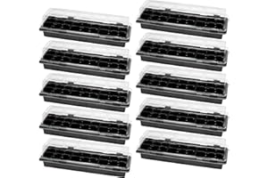 Garronda Mini Serre Boîte de Culture pour Plantes d'Intérieur Pots de Culture GD-0043 (47x16 cm; Noir, 10 Pièces)