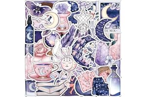 FOCRI 50 adesivi a forma di luna magica di mezzanotte, in vinile, impermeabili, per laptop, telefono, bottiglia d'acqua, decorazioni per feste, regali per adolescenti e adulti