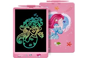 DYNASONIC DYNA-PM Sirena - Tavoletta di scrittura LCD a colori per bambini. Tavola da disegno magnetica da 10 pollici. Giocattolo educativo. Regalo lavagna per bambini 2 3 4 5 6 7 8 9 anni