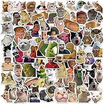 100 Pezzi Adesivi In Schiuma Eva 3D - Sticker Gatti Meme Divertenti Per Laptop, Telefono, Diario