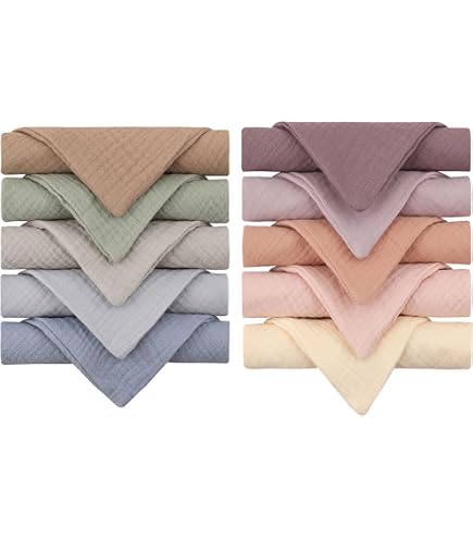 Pannolini Di Mussola Per Neonato - 10 Pezzi 23x23cm Cotone Super Morbido - Foto 3