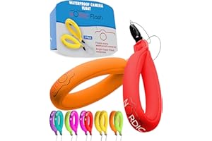 nordic flash Flotador cámara impermeable (paq. 2) Correa p/dispositivos submarinos - GoPro/Panasonic Lumix - Flota teléfono y estuche, sostiene llaves y previene hundimiento - (rojo y naranja)