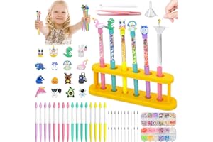 FEMBW Stifte Selber Machen Set Kinder, 16 Stifte Set mit 80+ Zubehör, Bastelset Kinder ab 6 Jahre, 3D Kreativ Basteln Kindergeburtstag für 5-12 Jahre Mädchen Junge