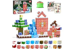 ECHOBUY Costruzioni Magnetiche Natale, 150 Pezzi Blocchi Magnetic per Bambini Giochi Cubi Magnetic Building Blocks dai 3+ Giocattoli Montessori STEM Regali di Natale