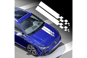 TOMALL 88cm coche capó raya calcomanía motorsport cuerpo lateral raya calcomanía falda parachoques pegatina vinilo universal DIY retrofit raya calcomanía coche decoración(blanco)