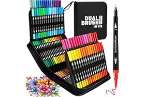 ‎KEBUYE Kebuye Filzstifte Set - 100 Farben Dual Brush Marker Pens Feine Spitze & Pinselspitze für Erwachsene und Kinder–Zum Ausmalen Zeichnen DIY-Projekte Lettering