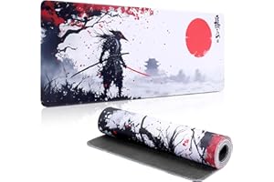 Yimomoyi Alfombrilla de ratón para Juegos 800 x 300 mm - XXL Alfombrilla de ratón Antideslizante Grande - Samurai japonés